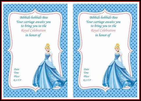 Cinderella Birthday Invitation Template Cinderella Birthday Invitation Template