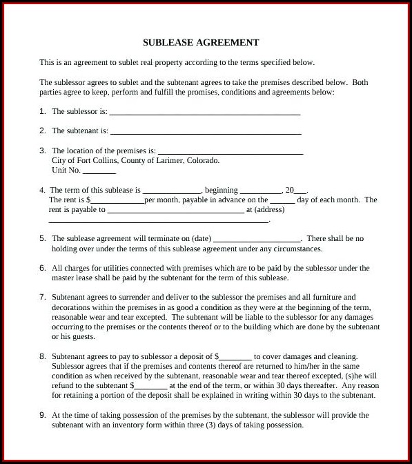 Commercial Sublease Agreement Template Free Australia Commercial Sublease Agreement Template Free Australia