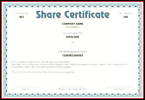 Companies House Share Certificate Template Companies House Share Certificate Template
