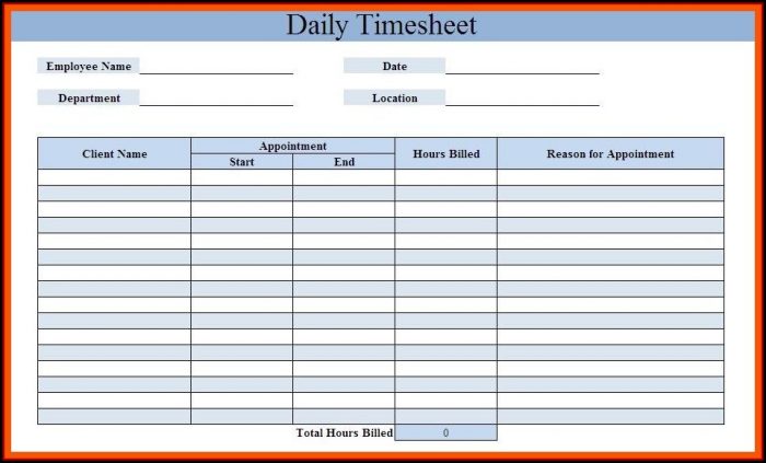 Daily Timesheet Template Excel Free Download Daily Timesheet Template Excel Free Download