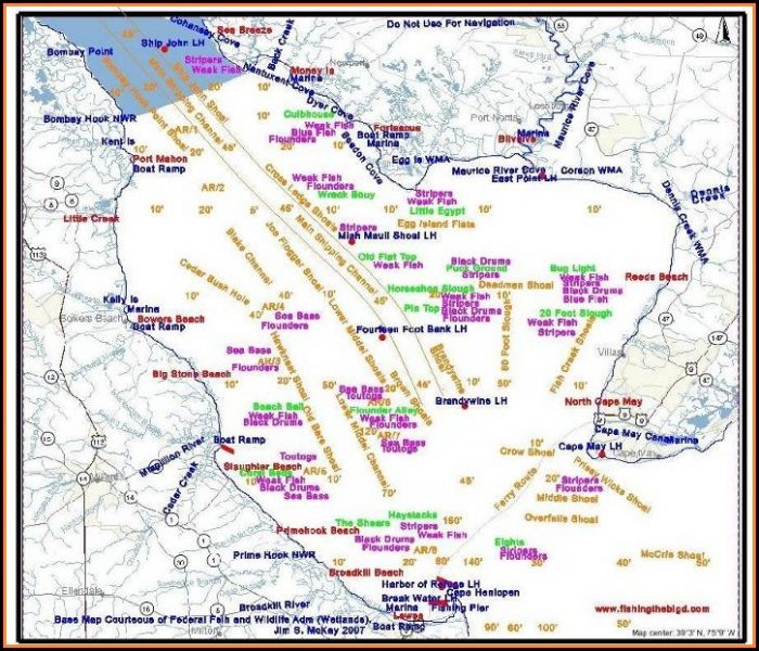 Fishing Map Of Delaware Bay Fishing Map Of Delaware Bay