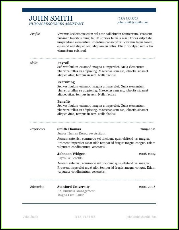Free Download Resume Templates For Microsoft Word Free Download Resume Templates For Microsoft Word
