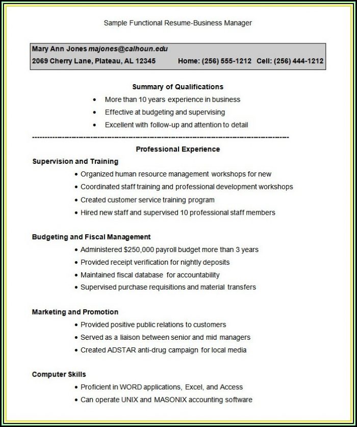Free Functional Resume Template 2019 Free Functional Resume Template 2019