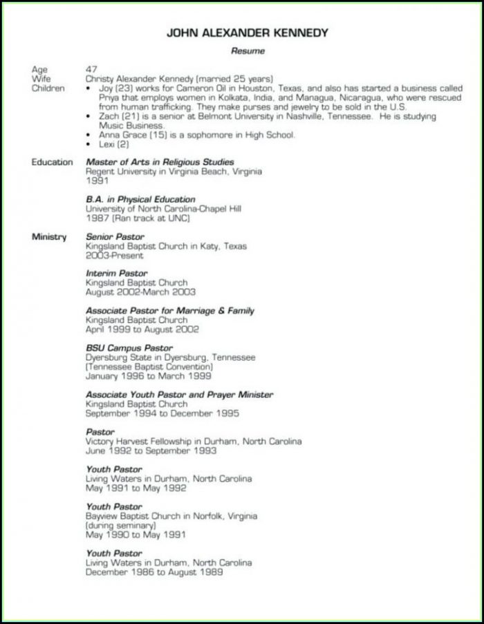 Free Pastoral Resume Template Download Free Pastoral Resume Template Download