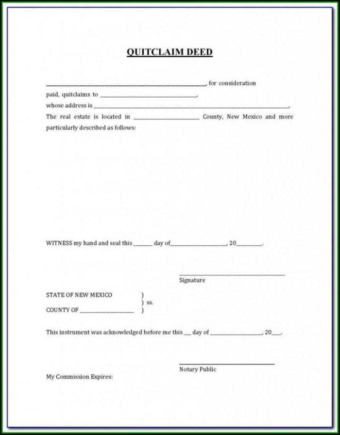 Free Printable Quit Claim Deed Form New Mexico Free Printable Quit Claim Deed Form New Mexico