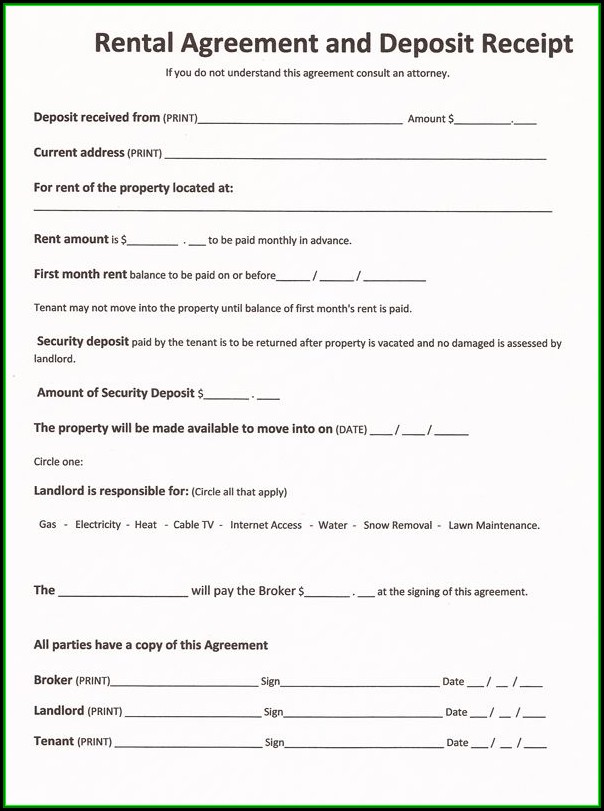 Free Printable Rental Agreement Forms Free Printable Rental Agreement Forms