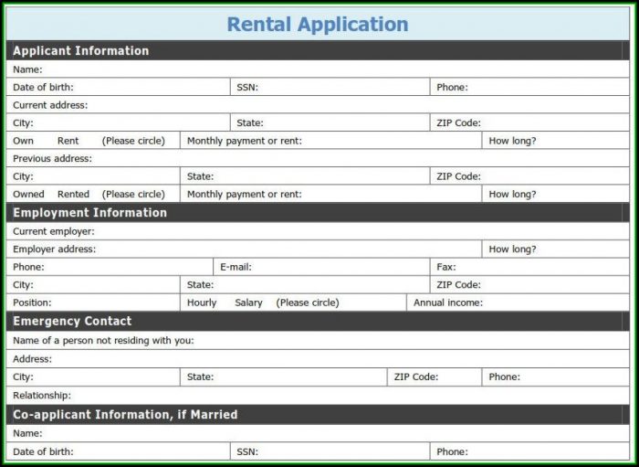Free Printable Rental Application Template Free Printable Rental Application Template