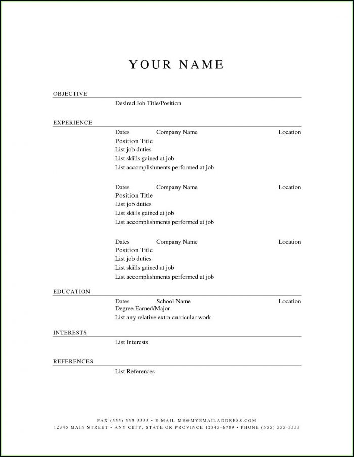 Free Printable Resume Templates Blank Free Printable Resume Templates Blank