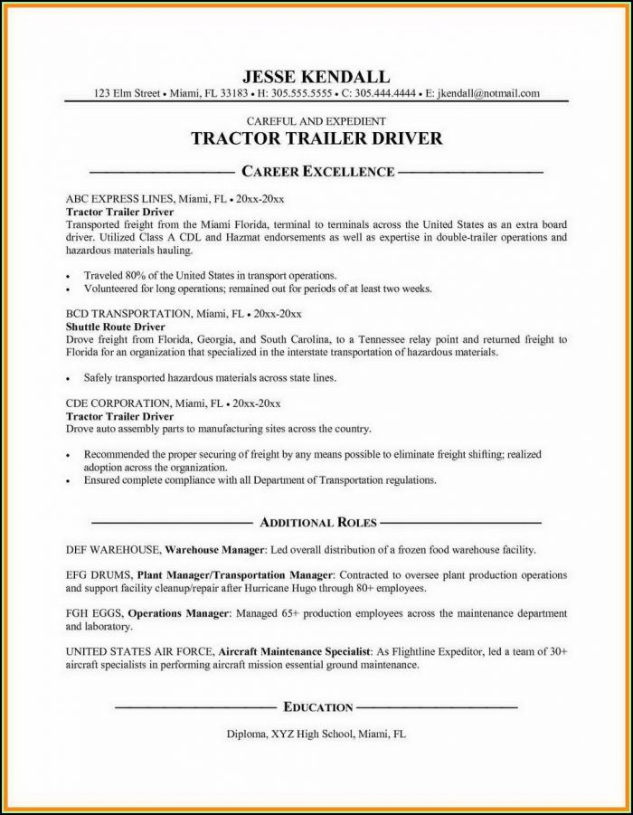 Free Resumes For Truck Drivers Free Resumes For Truck Drivers
