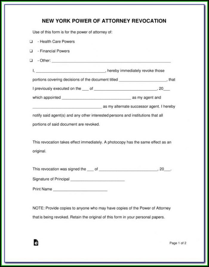Free Revoke Power Of Attorney Form Free Revoke Power Of Attorney Form