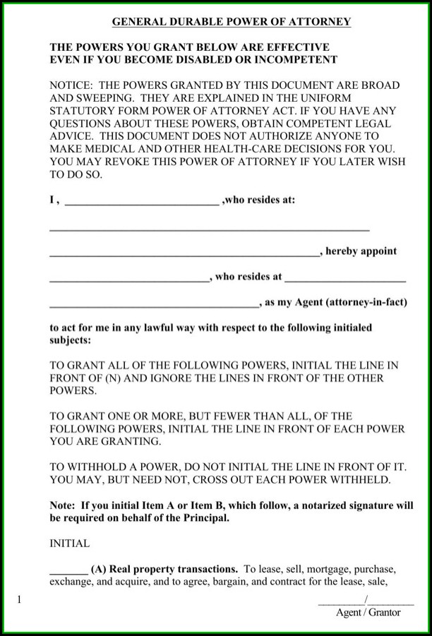 Free Virginia General Durable Power Of Attorney Form Free Virginia General Durable Power Of Attorney Form