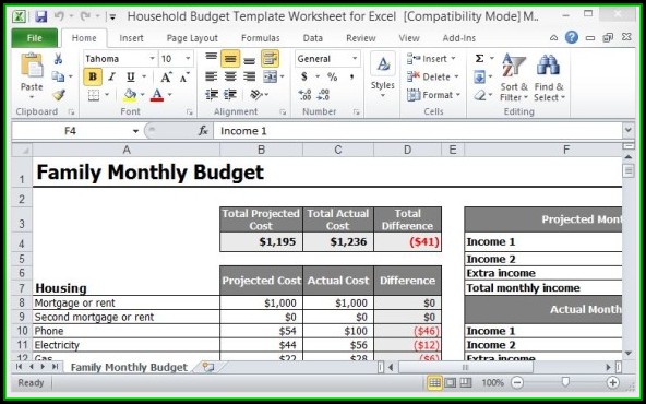 Household Budget Template Excel Household Budget Template Excel