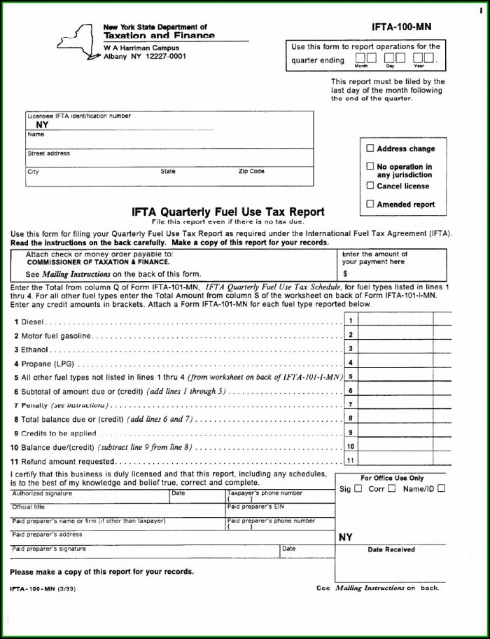 Ifta Quarterly Report Form Mn Ifta Quarterly Report Form Mn