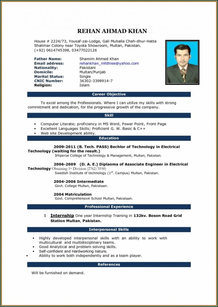 Indian Teacher Resume Format In Word Free Download Indian Teacher Resume Format In Word Free Download