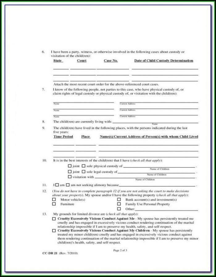 Limited Divorce Forms In Maryland Limited Divorce Forms In Maryland