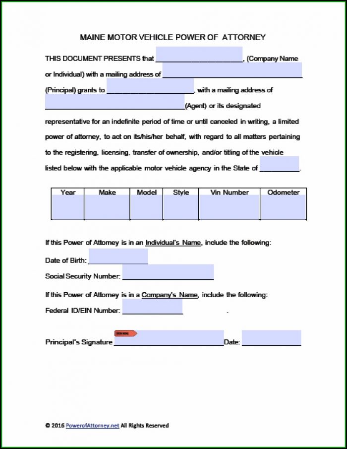 Maine Power Of Attorney Form Maine Power Of Attorney Form