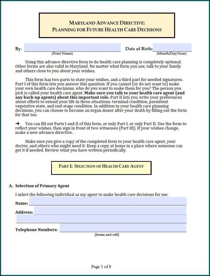 Medical Durable Power Of Attorney Form Maryland Medical Durable Power Of Attorney Form Maryland