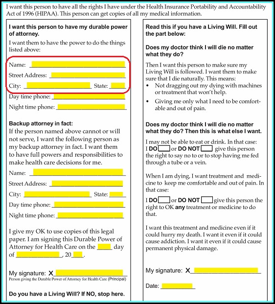 Medical Durable Power Of Attorney Form Tennessee Medical Durable Power Of Attorney Form Tennessee