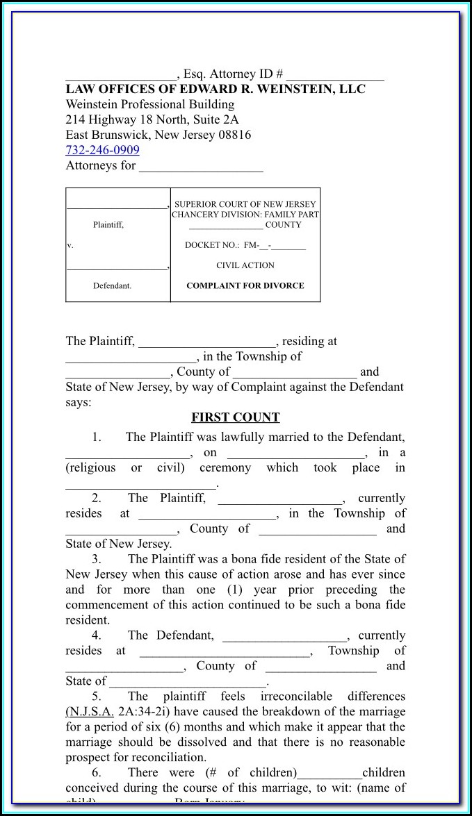 New Jersey Divorce Filing Fees New Jersey Divorce Filing Fees