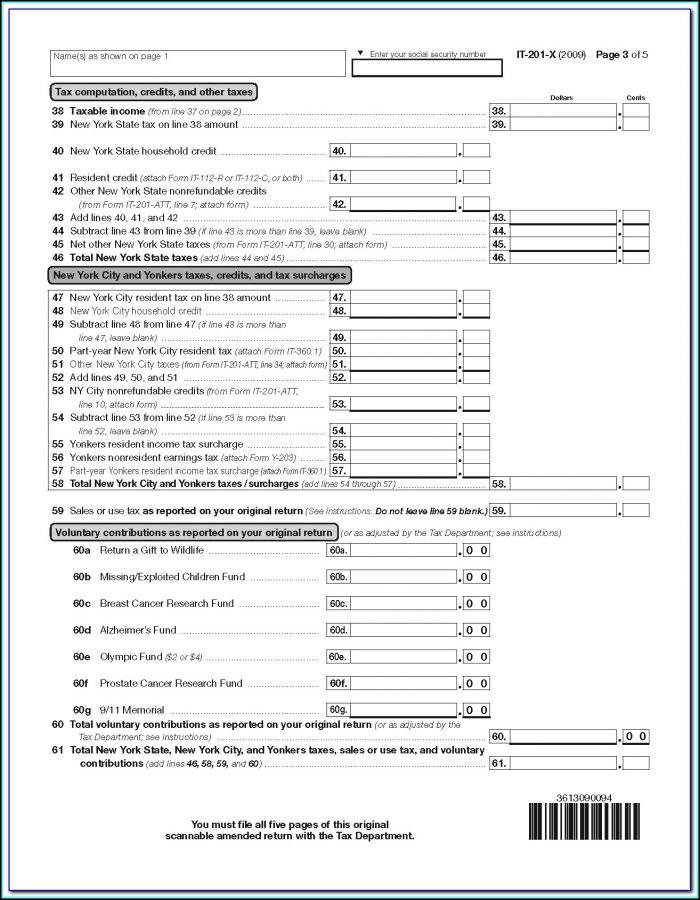 Ny State Tax Form It 201 Att Ny State Tax Form It 201 Att