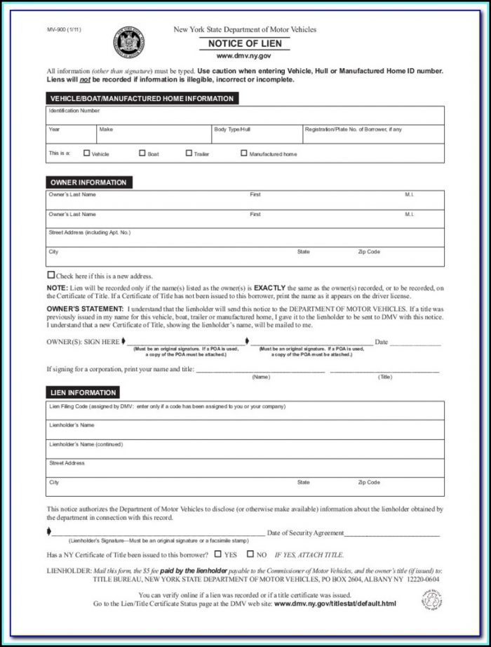Nys Notice Of Mechanic's Lien Form Nys Notice Of Mechanic's Lien Form