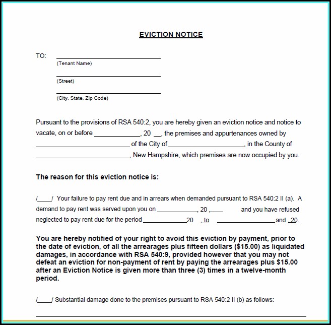 Printable 30 Day Eviction Notice Form Printable 30 Day Eviction Notice Form