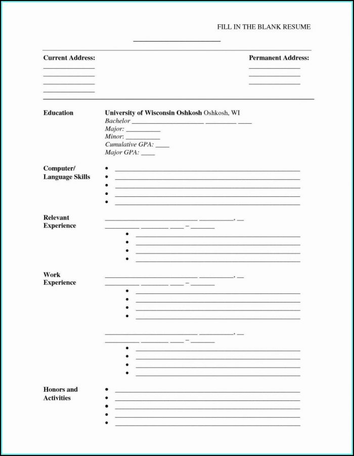 Printable Cv Templates Free Printable Cv Templates Free