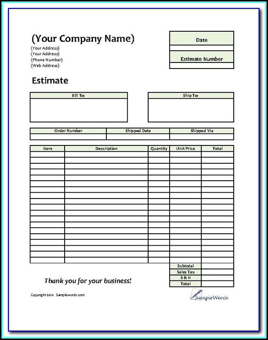 Printable Lawn Care Estimate Forms Printable Lawn Care Estimate Forms