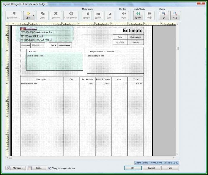 Quickbooks Contractor Estimate Templates Quickbooks Contractor Estimate Templates