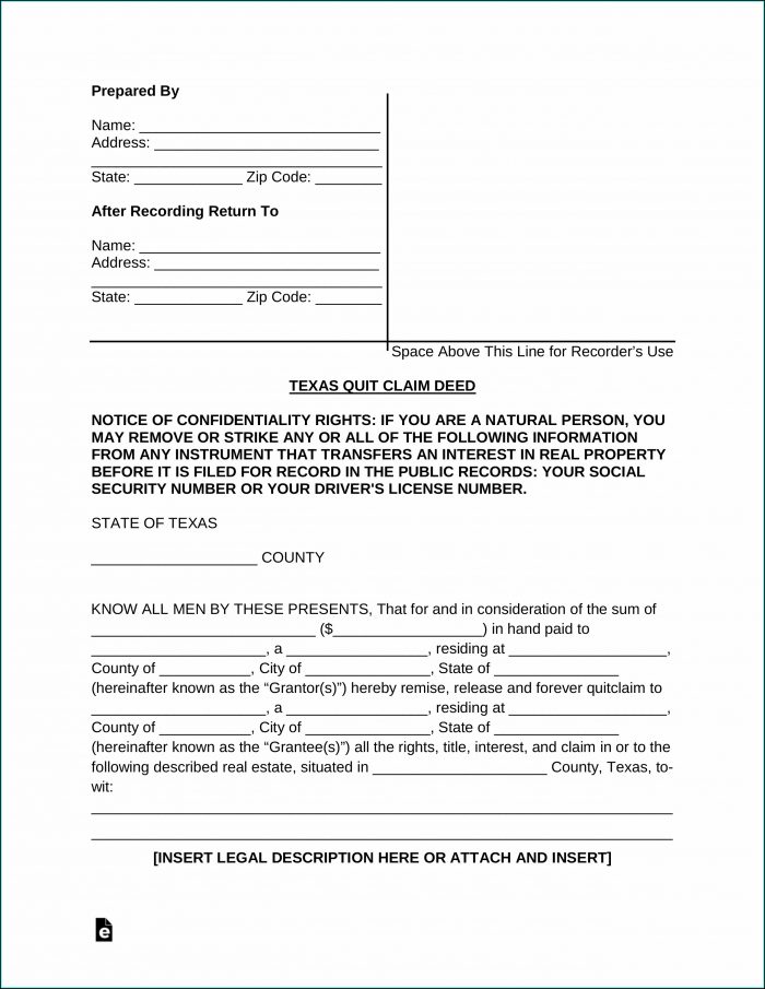 Quit Deed Claim Form Texas Quit Deed Claim Form Texas