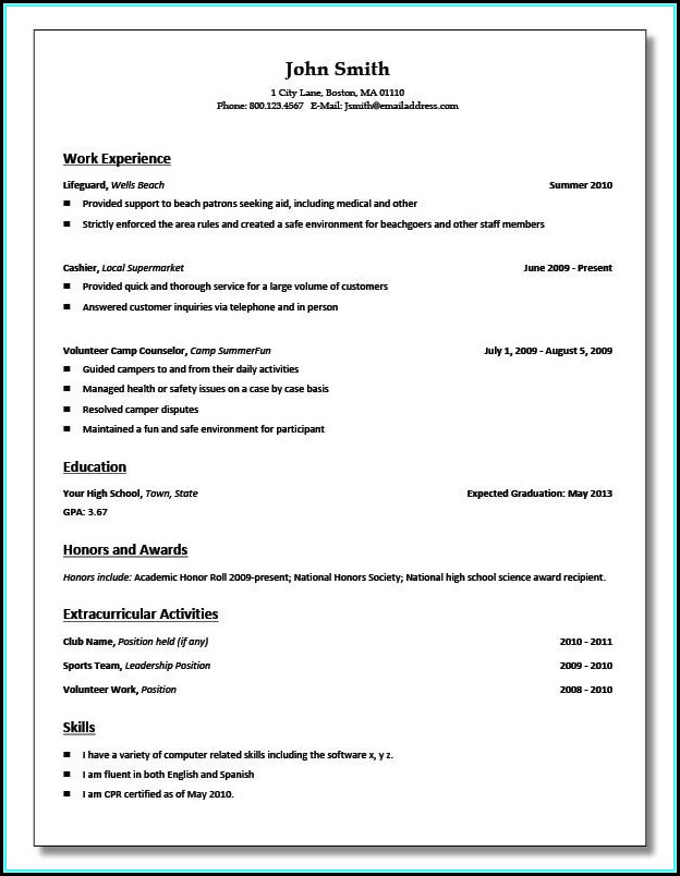 Resume Builder For High School Graduate Resume Builder For High School Graduate