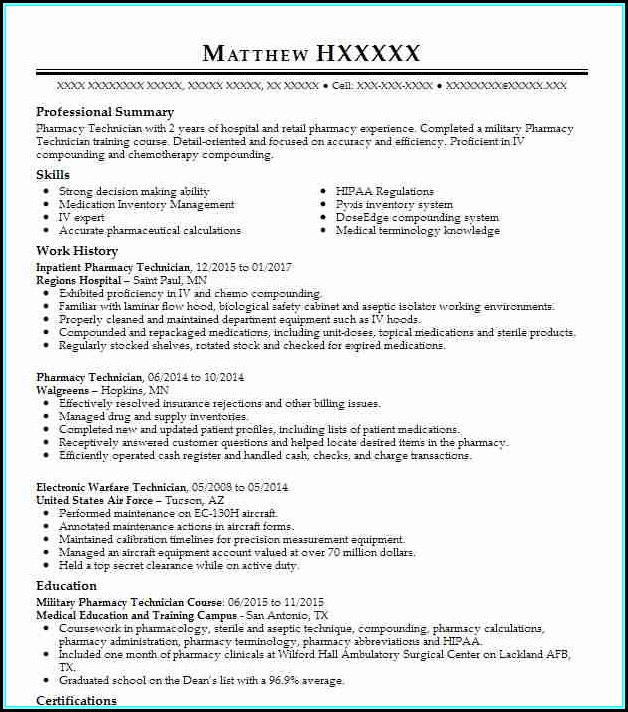 Resume For Pharmacy Technician In Hospital Resume For Pharmacy Technician In Hospital