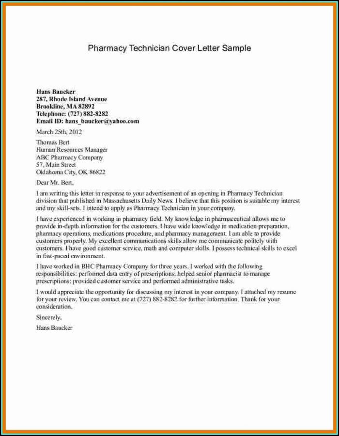 Resume For Retail Pharmacy Technician Resume For Retail Pharmacy Technician
