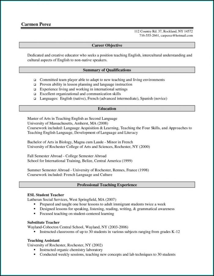 Resume For Teachers Templates Doc Resume For Teachers Templates Doc