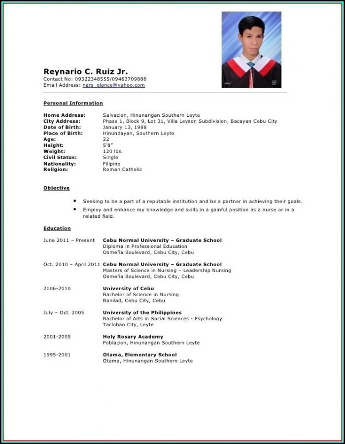 Resume Sample For Nurses Fresh Graduate Resume Sample For Nurses Fresh Graduate