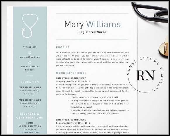 Resume Template For Nurse Resume Template For Nurse