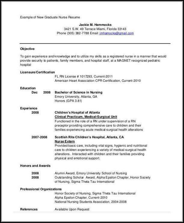 Resume Template For Nursing Student Resume Template For Nursing Student