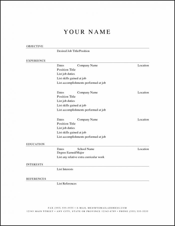 Resume Templates Printable Free Resume Templates Printable Free