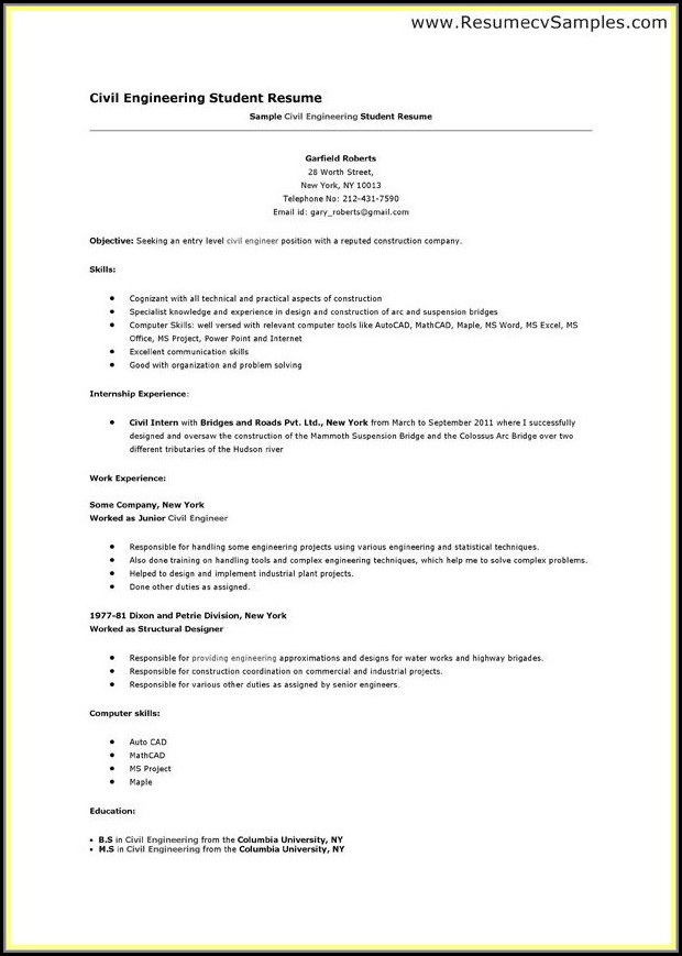 Resume Writing Format For Engineering Students Resume Writing Format For Engineering Students
