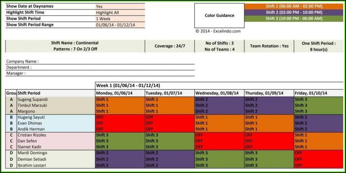 Rotating Shift Calendar Template Rotating Shift Calendar Template