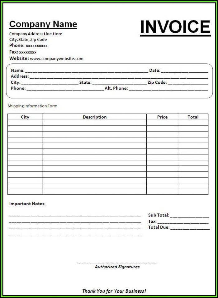 Sample Invoice Template Word Download Sample Invoice Template Word Download