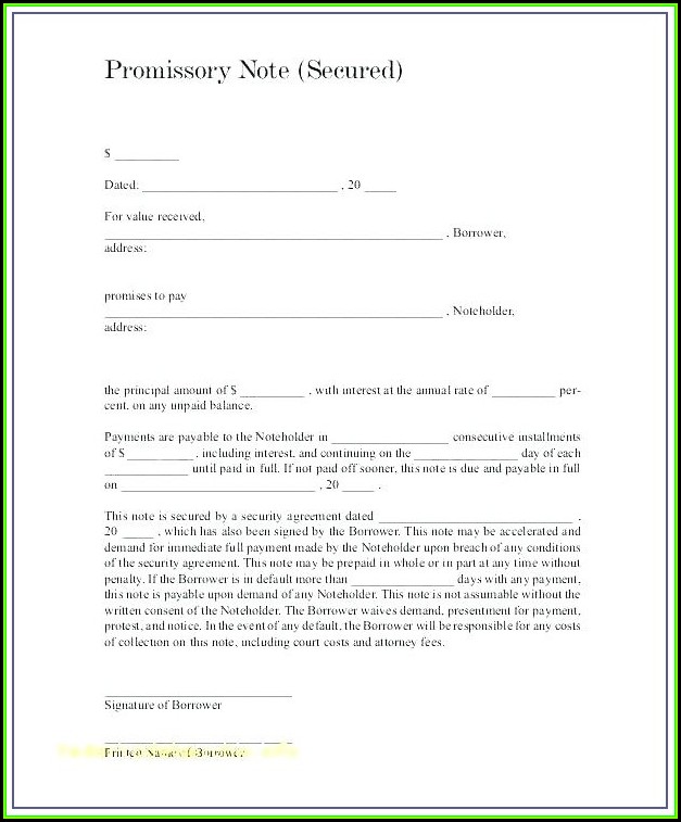 Secured Promissory Note Template Philippines Secured Promissory Note Template Philippines