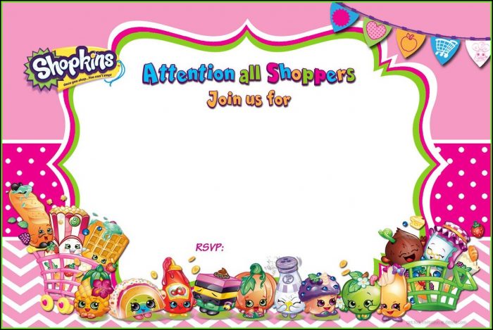Shopkins Birthday Invitation Template Free Shopkins Birthday Invitation Template Free