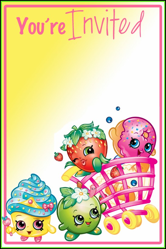 Shopkins Birthday Invitations Templates Shopkins Birthday Invitations Templates