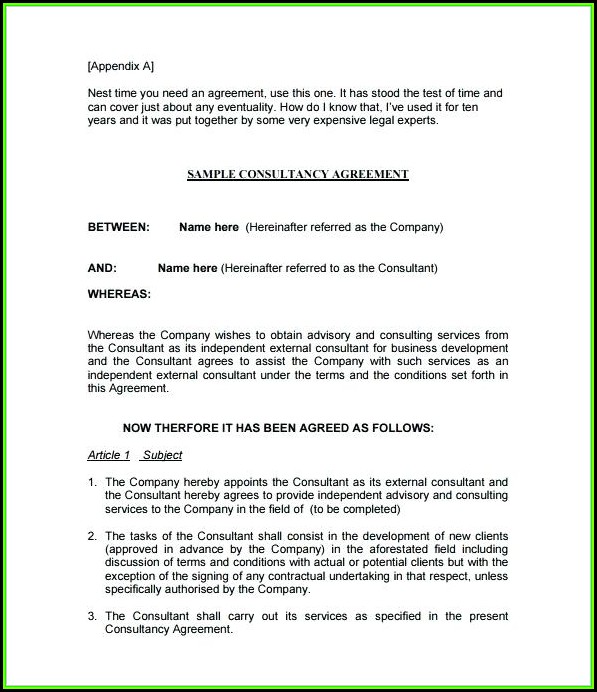 Short Consulting Agreement Template Uk Short Consulting Agreement Template Uk