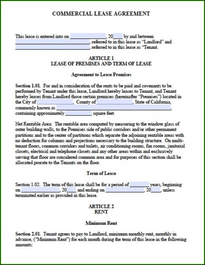 Simple Commercial Lease Agreement Template Word Simple Commercial Lease Agreement Template Word