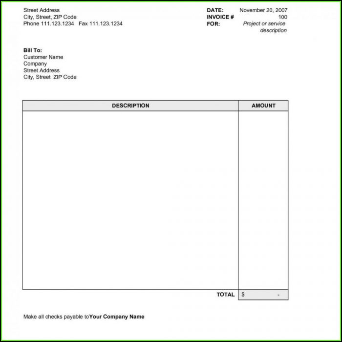 Simple Invoice Template Word Free Simple Invoice Template Word Free