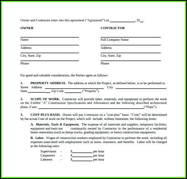 Simple Roofing Contract Template Simple Roofing Contract Template