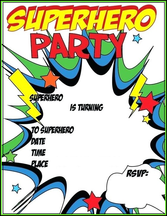 Superhero Party Invitation Template Free Superhero Party Invitation Template Free