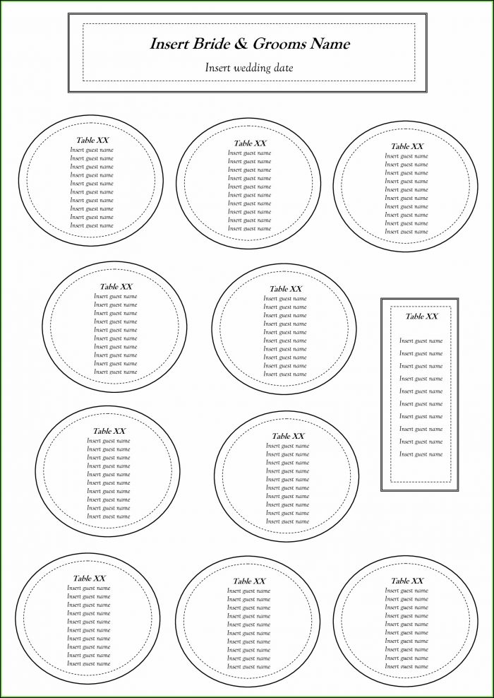 Table Seating Chart Template Free Table Seating Chart Template Free